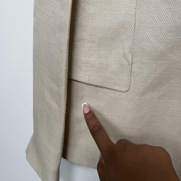 Lafayette 148 New York Women Linen Blazer Jacket 10 Tan Luxury Old Money Office - Picture 8 of 12